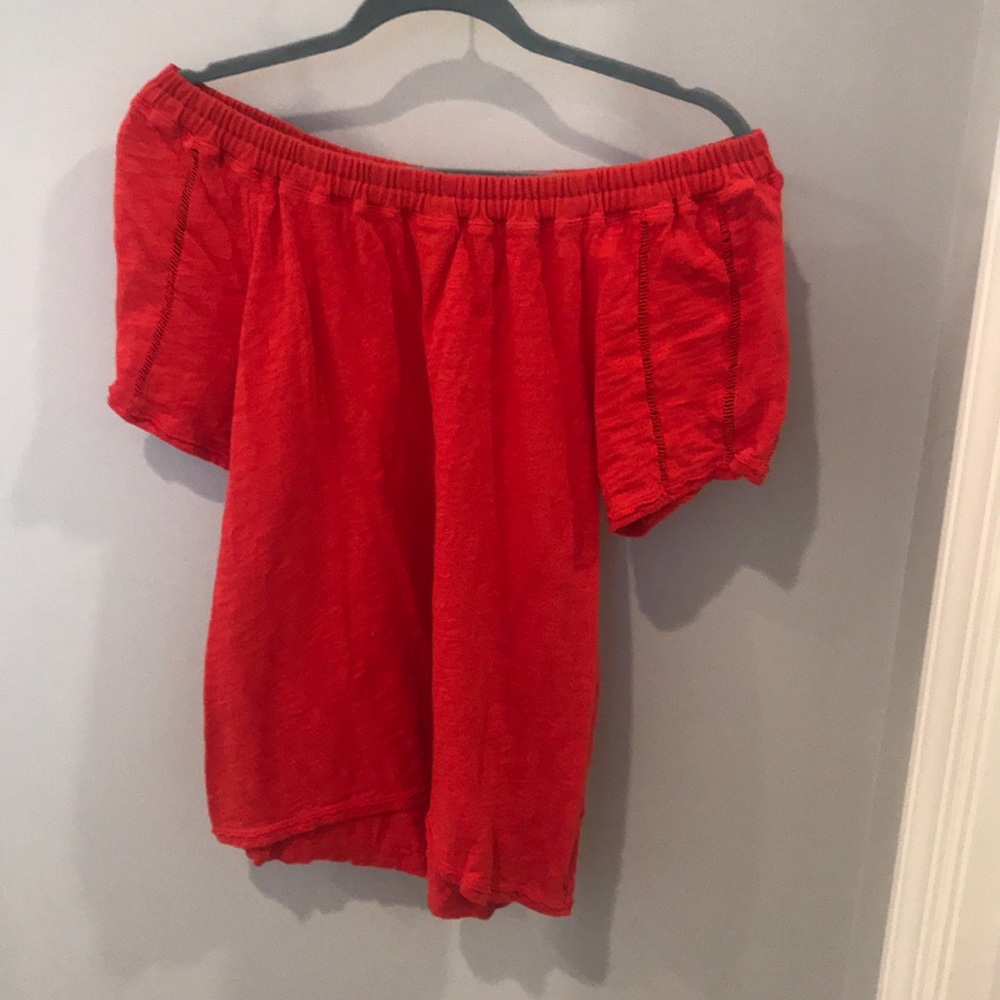 Red off the shoulder top